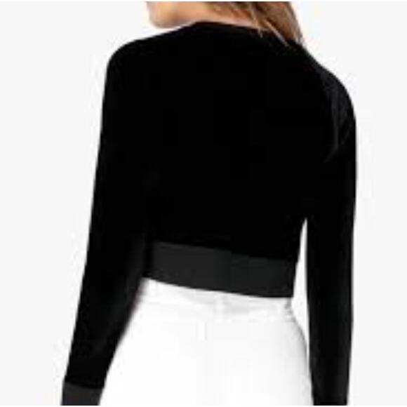 Beyond Yoga Black  Cropped Velvet Pullover Size Small - Picture 4 of 10